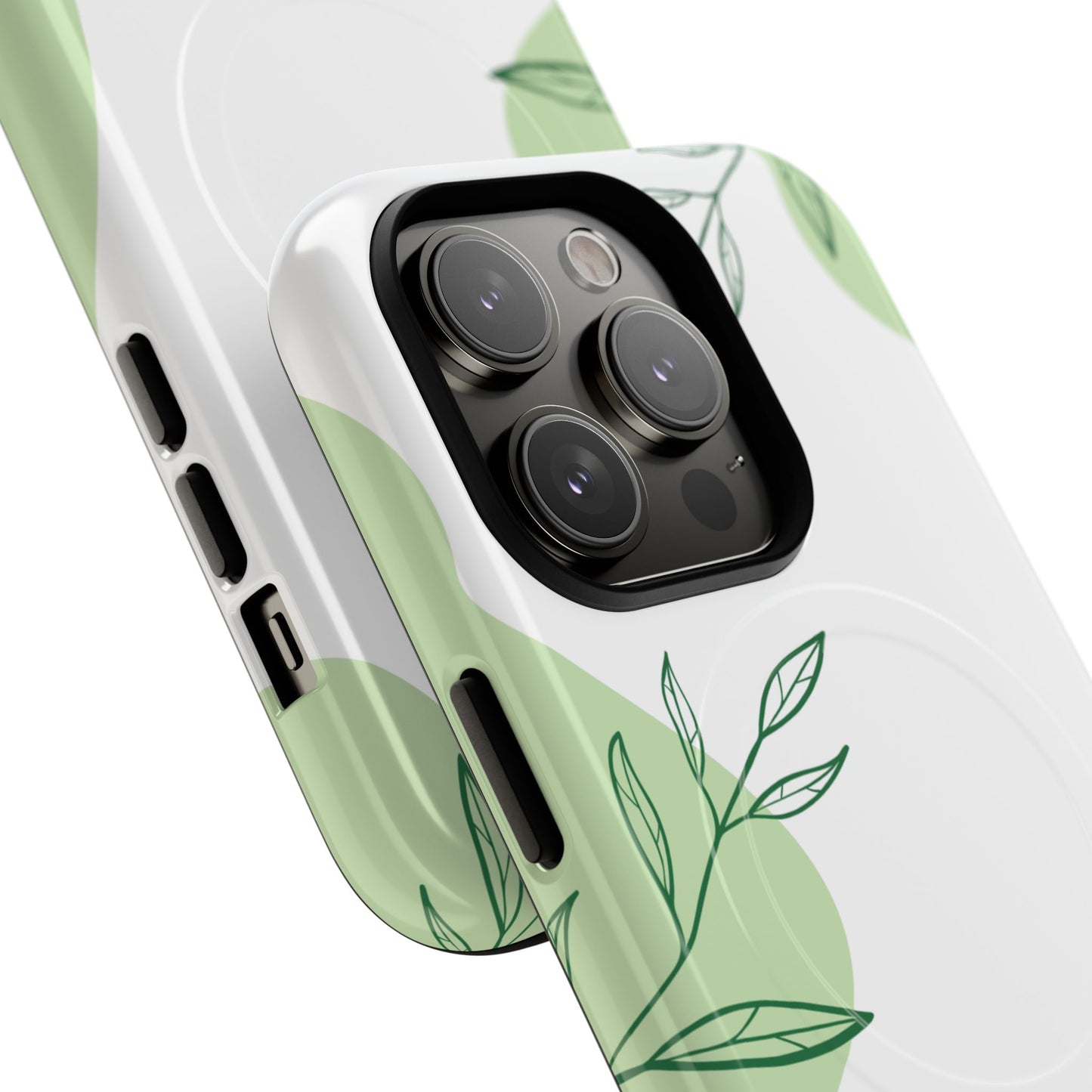 Stylish Tough iPhone Magnetic Cases with Leaf Design, iPhone Protection Cases, Greenery iPhone Covers, Eco-Friendly iPhone Accessories, Gift for Her.