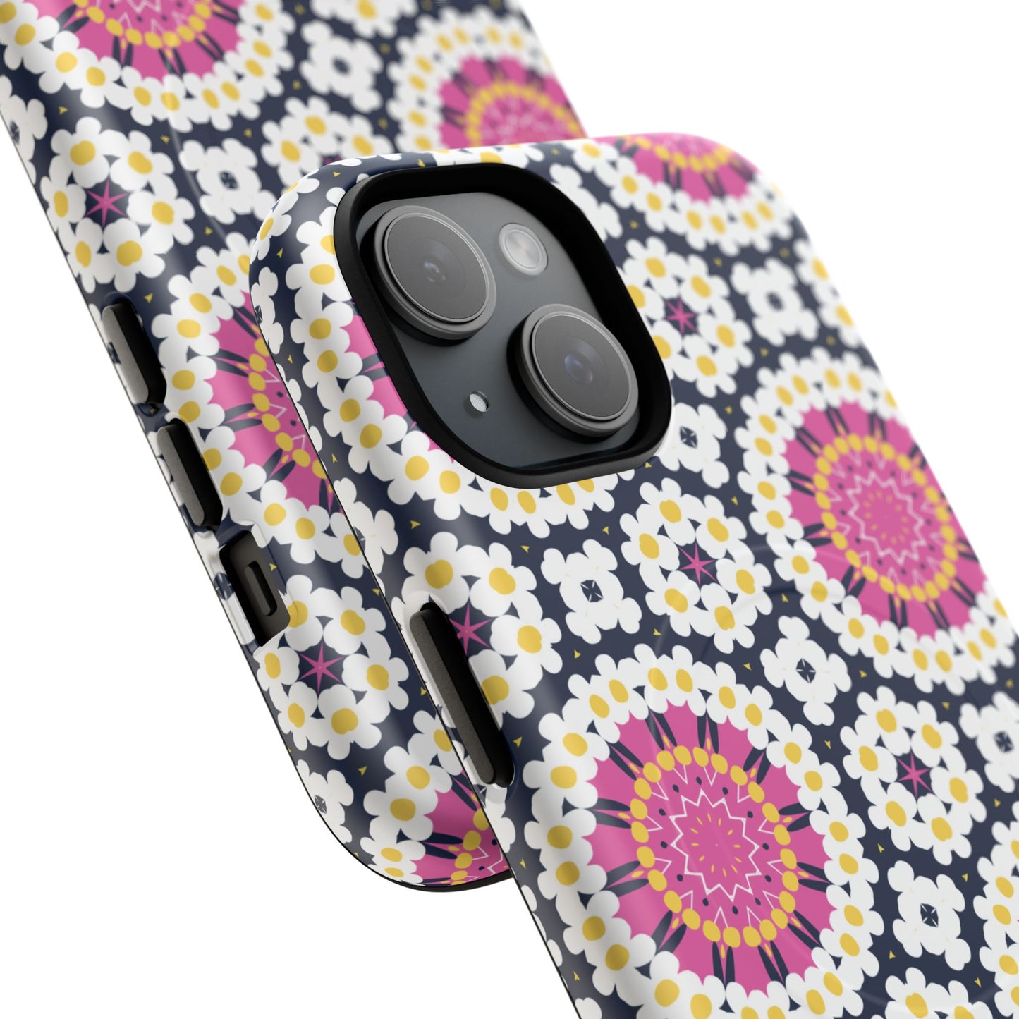 Petal Prism Pop Tough Magnetic iPhone Case, Tough Protection, Unique Design, Gift for Her, iPhone Accessories, Boho Style, Floral MagSafe Accessory.