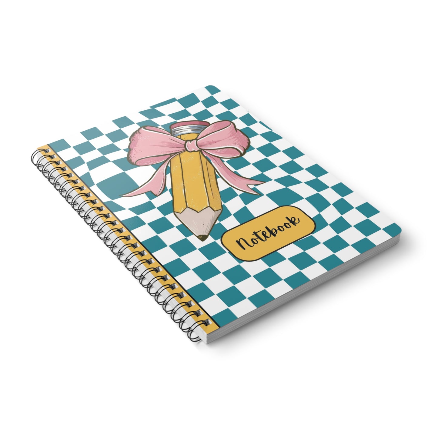 Teal Checkered Charm Softcover Notebook, A5 (PY)