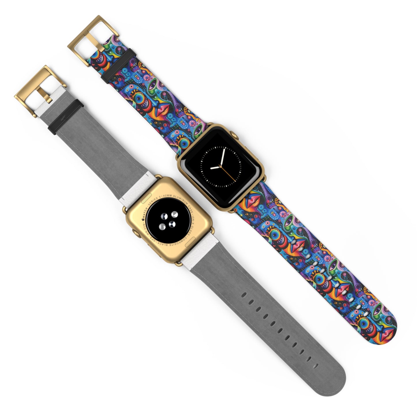Psychedelic Visions Colorful Artistic Watch Band - Vibrant Design for Unique Style.