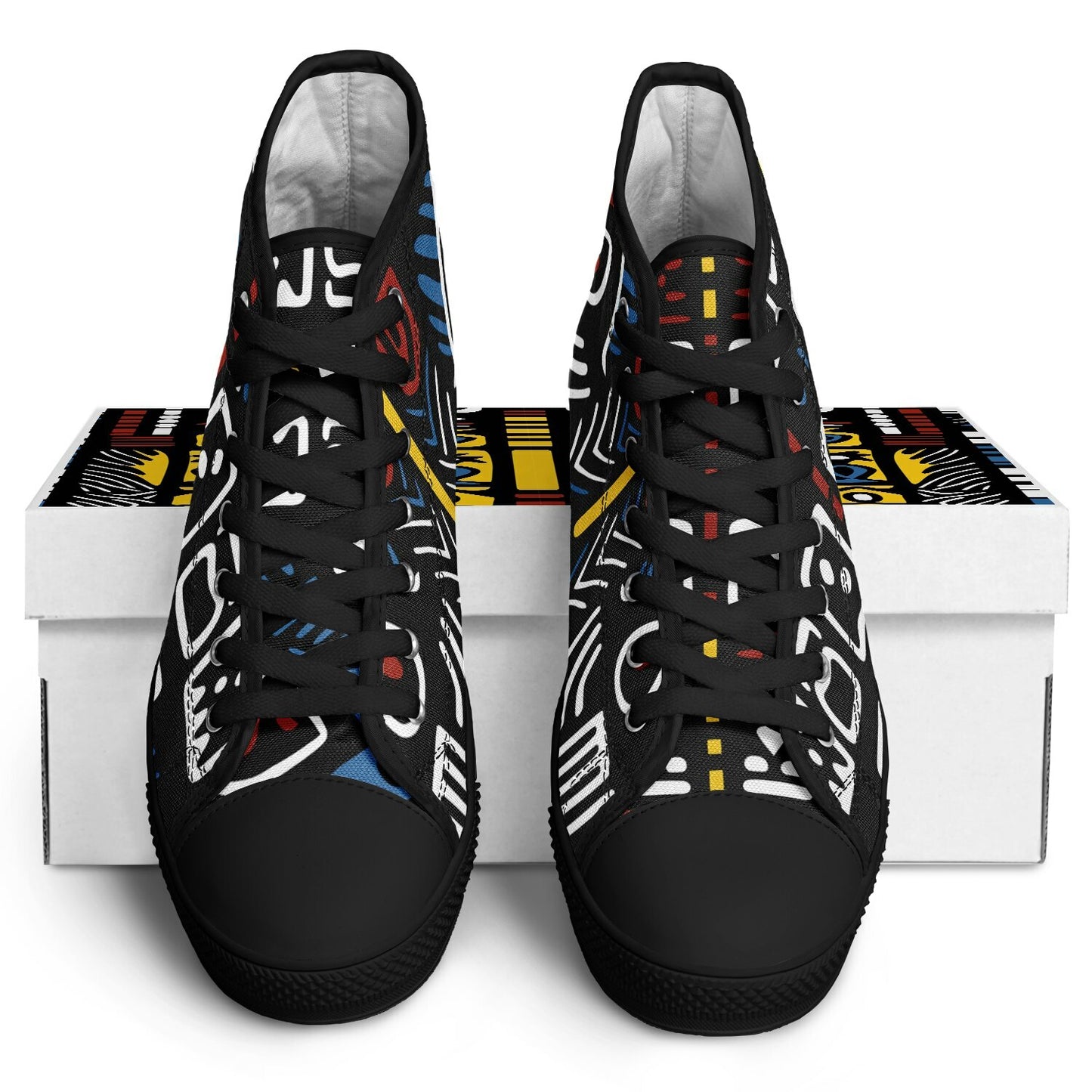 Geometric Harmony Urban Peak High Top Shoes - AOP