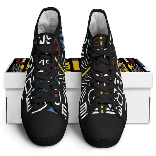 Geometric Harmony Urban Peak High Top Shoes - AOP