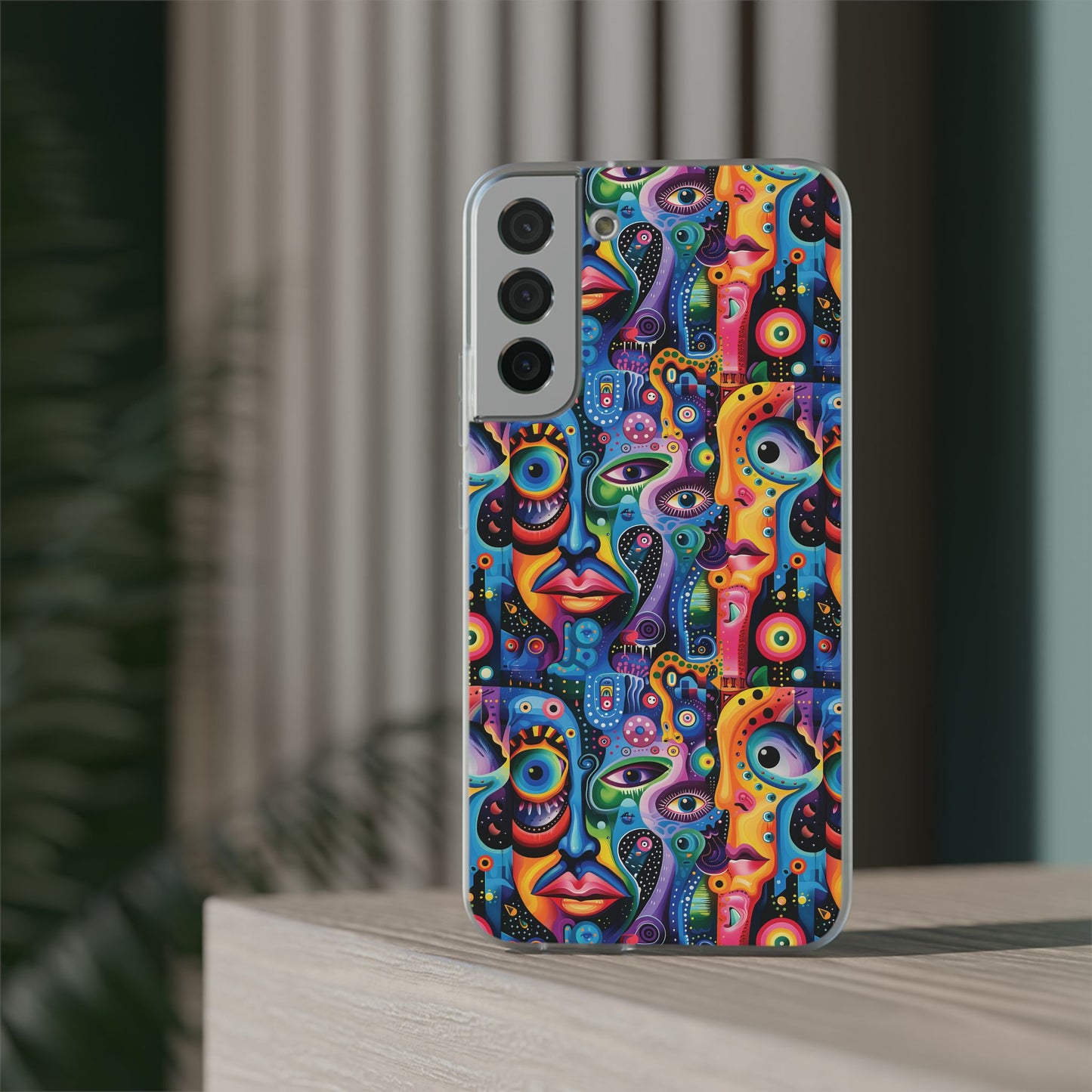 Psychedelic Visions Flexi iPhone and Samsung Case - Colorful Abstract Design.