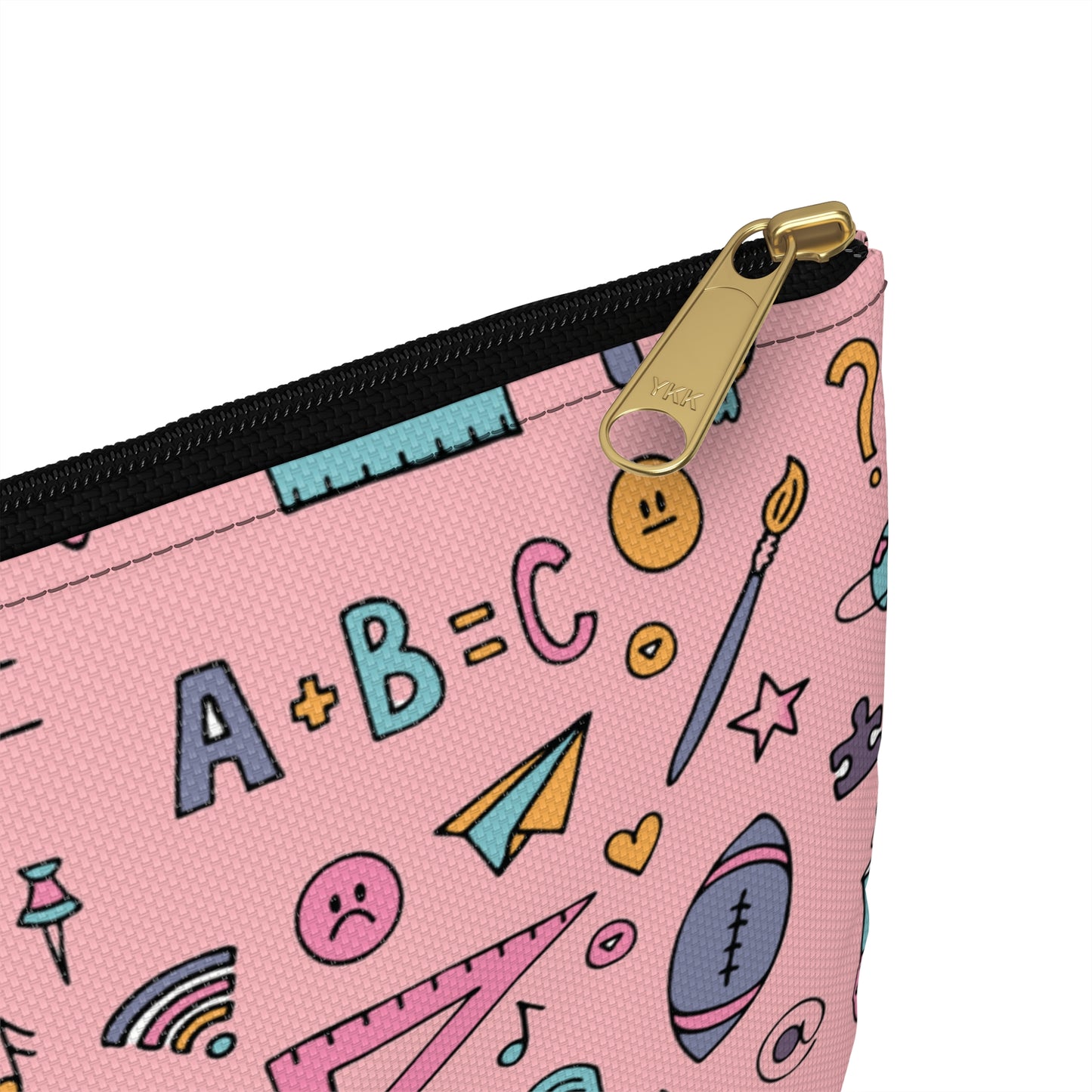 Personalized Pink Chalkboard Chic Composition Book Inspired Accessory Pouch, Kids School Supplies, Classroom Organizer, Teacher Gift, Fun Stationery Case, Back to School