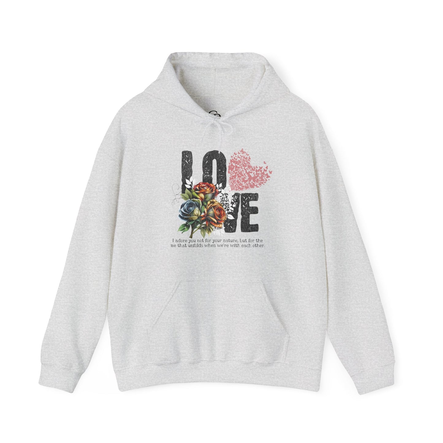 Love Floral Sweatshirt - Unisex Heavy Blend™ Hooded Pullover for Comfort and Style