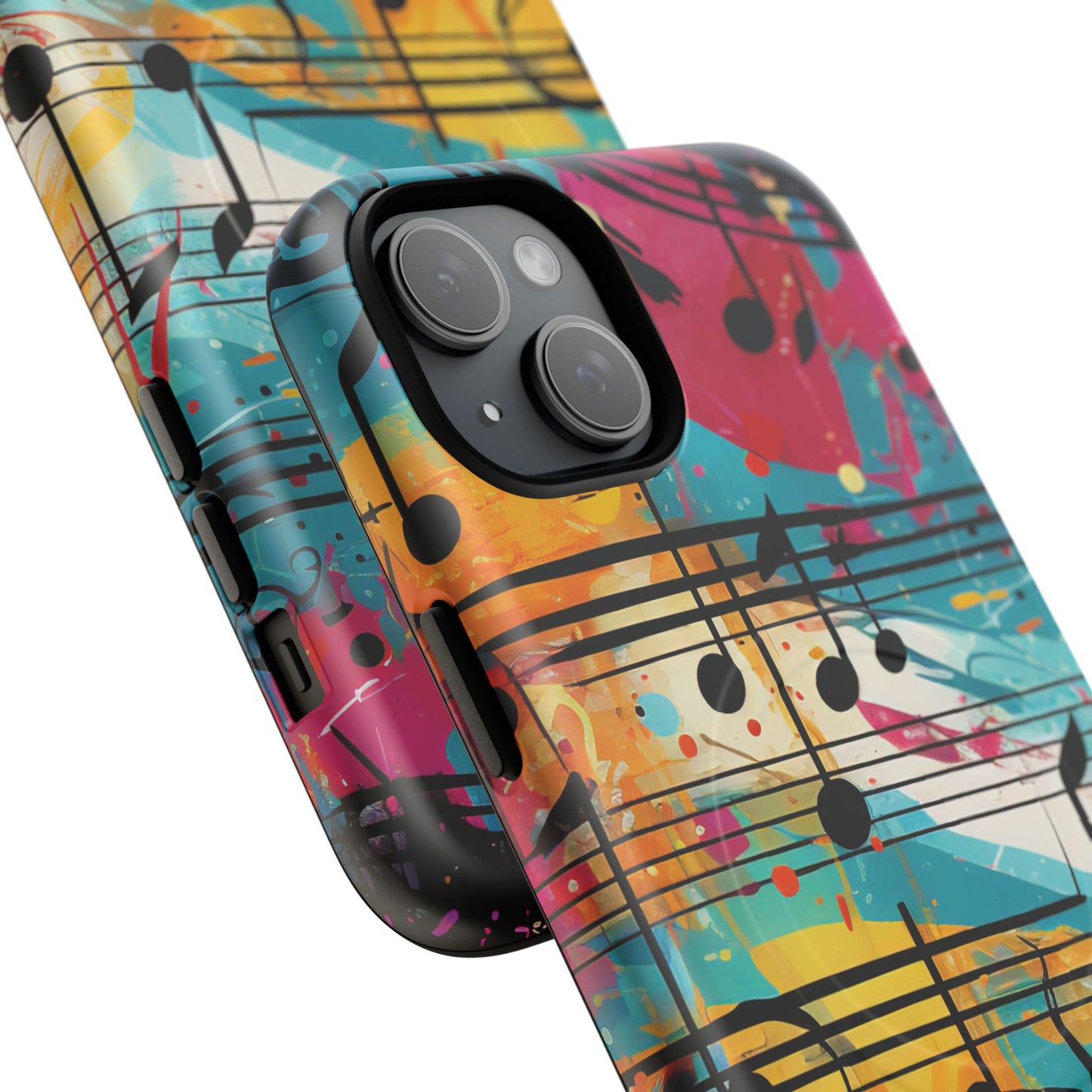 Vibrant Music Note Phone Case, Tough Magnetic Case, Music Lover Gift, Colorful Phone Accessory, Customizable Phone Cover, Unique Gift Idea
