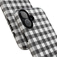Black and White Gingham Phone Case, Tough Magnetic Cases, Stylish Phone Cover, Gift for Her, Trendy Phone Accessory, Checkered Print