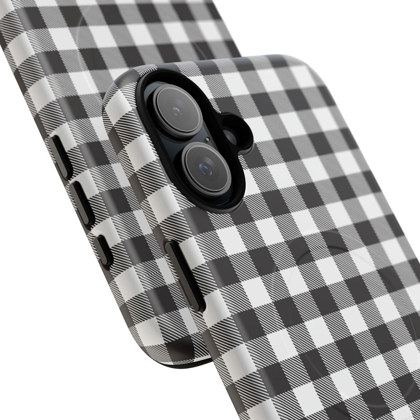 Black and White Gingham Phone Case, Tough Magnetic Cases, Stylish Phone Cover, Gift for Her, Trendy Phone Accessory, Checkered Print