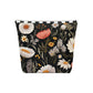 Blossom Elegance: Noir Garden Cotton Cosmetic Bag