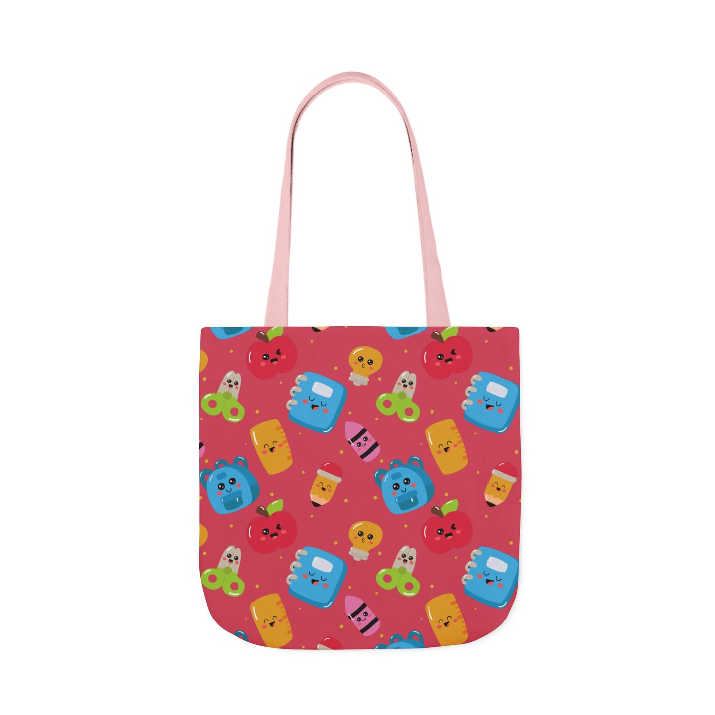Personalized Kawaii Composition Book Inspired Canvas Tote Bag with Colorful Straps, Cute School Bag, Eco-Friendly Tote, Back to School Shopping Bag, Teacher Gift Idea