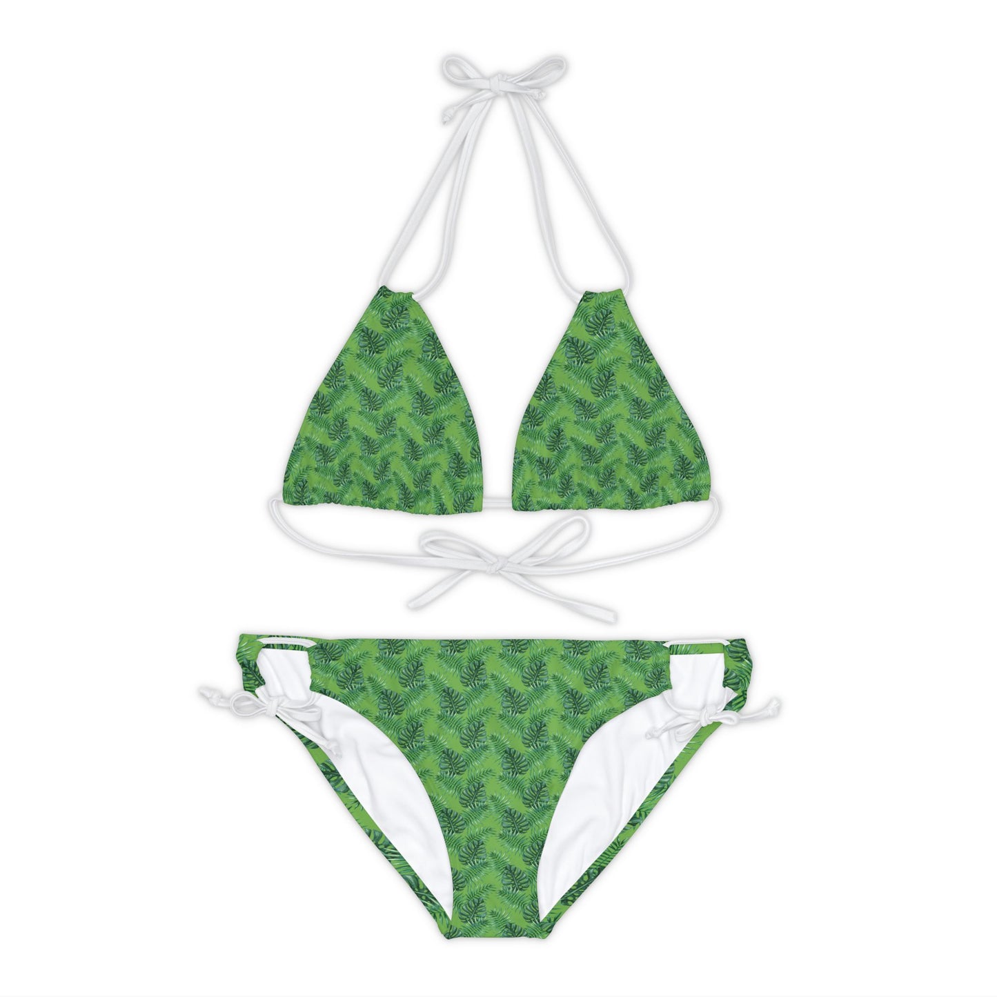 Green Tropical Bliss Strappy Bikini Set (AOP)