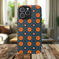 Saffron Tile Bloom Vibrant Floral Tough Magnetic iPhone Case, Durable iPhone Cover, Gift for Her, Floral Design, Unique iPhone Protection.