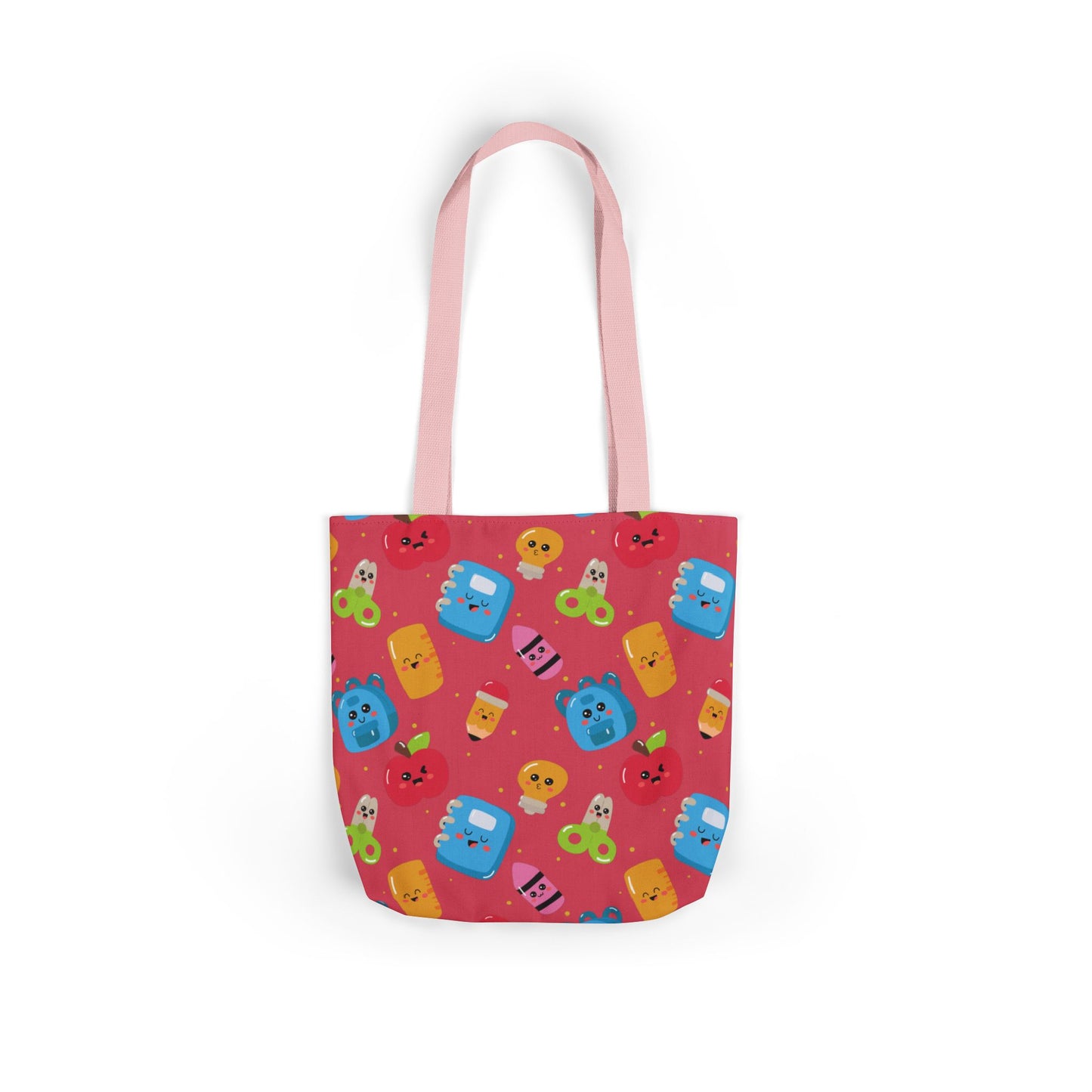 Personalized Kawaii Composition Book Inspired Canvas Tote Bag with Colorful Straps, Cute School Bag, Eco-Friendly Tote, Back to School Shopping Bag, Teacher Gift Idea