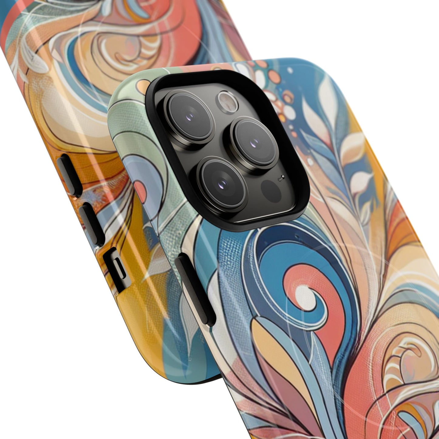 Personalized Sunset Garden Whirl Tough iPhone Magnetic Case for iPhone, Artistic Phone Cover, Durable Protection, Gifts for Her, Unique Style