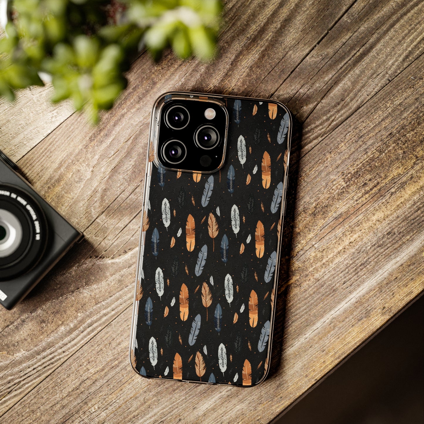 Whispering Feathers Clear Silicone iPhone Cases