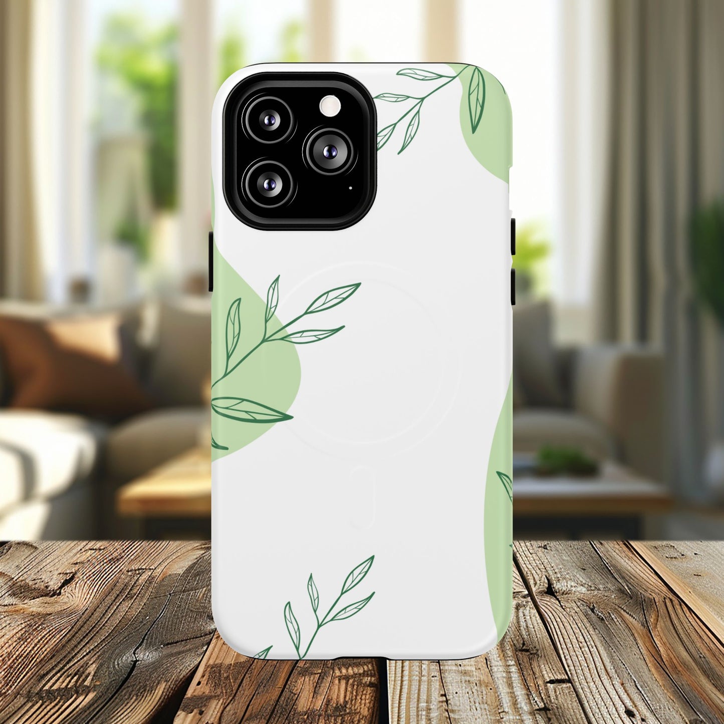 Stylish Tough iPhone Magnetic Cases with Leaf Design, iPhone Protection Cases, Greenery iPhone Covers, Eco-Friendly iPhone Accessories, Gift for Her.