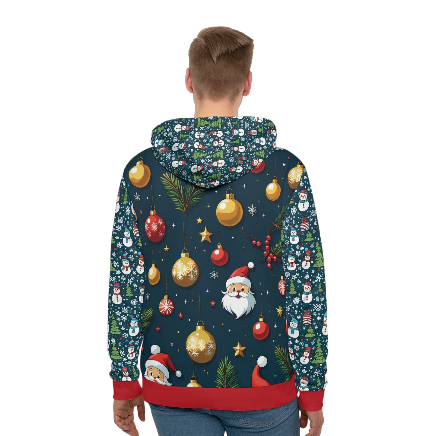 That Ugly Christmas Men's Hoodie with All-Over Print Design - Silky Smooth Polyester Fabric