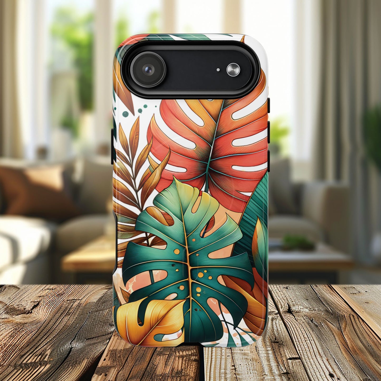 Tropical Monstera Leaf Phone Case - Stylish Tough Magnetic Cases, Floral Protection, Summer Vibe, Gift for Nature Lovers, Trendy Mobile Accessories