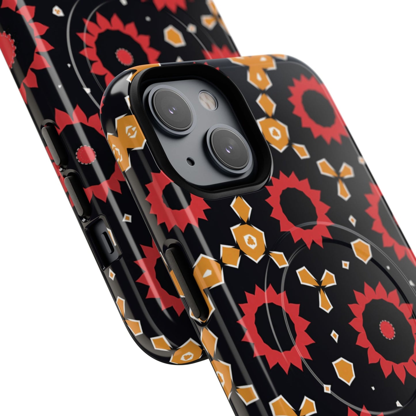 Midnight Ember Bloom Tough Magnetic iPhone Case, Bohemian Floral Design, Stylish iPhone Protection, Gift for Her, Trendy iPhone Accessories