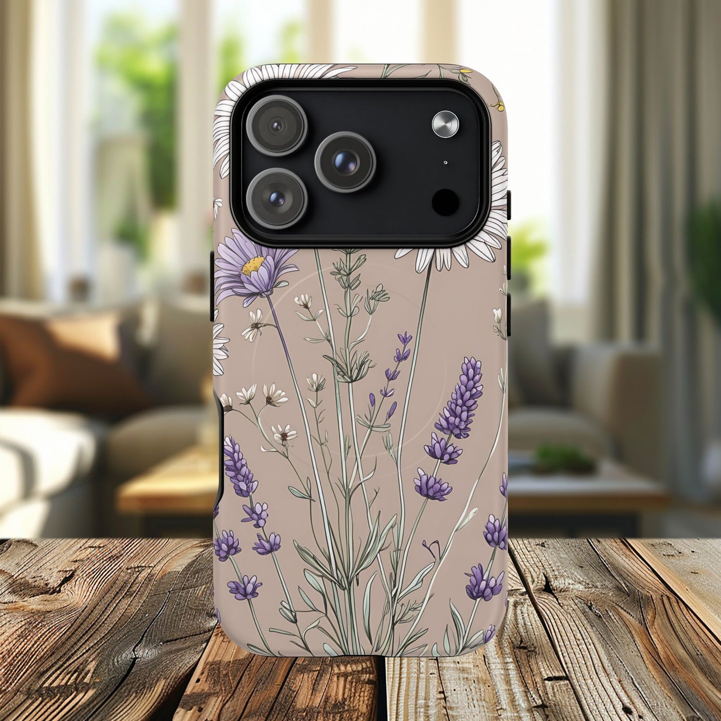 Lavender Floral Tough Magnetic Phone Case | Durable Protective Cover, Flower Design, Gifts for Her, Phone Accessories, Nature Lover