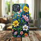 Flower Garden Stained Glass Phone Case, Tough Magnetic Cases, Floral Phone Cover, Durable Phone Accessories, Spring Gift, Birthday Present