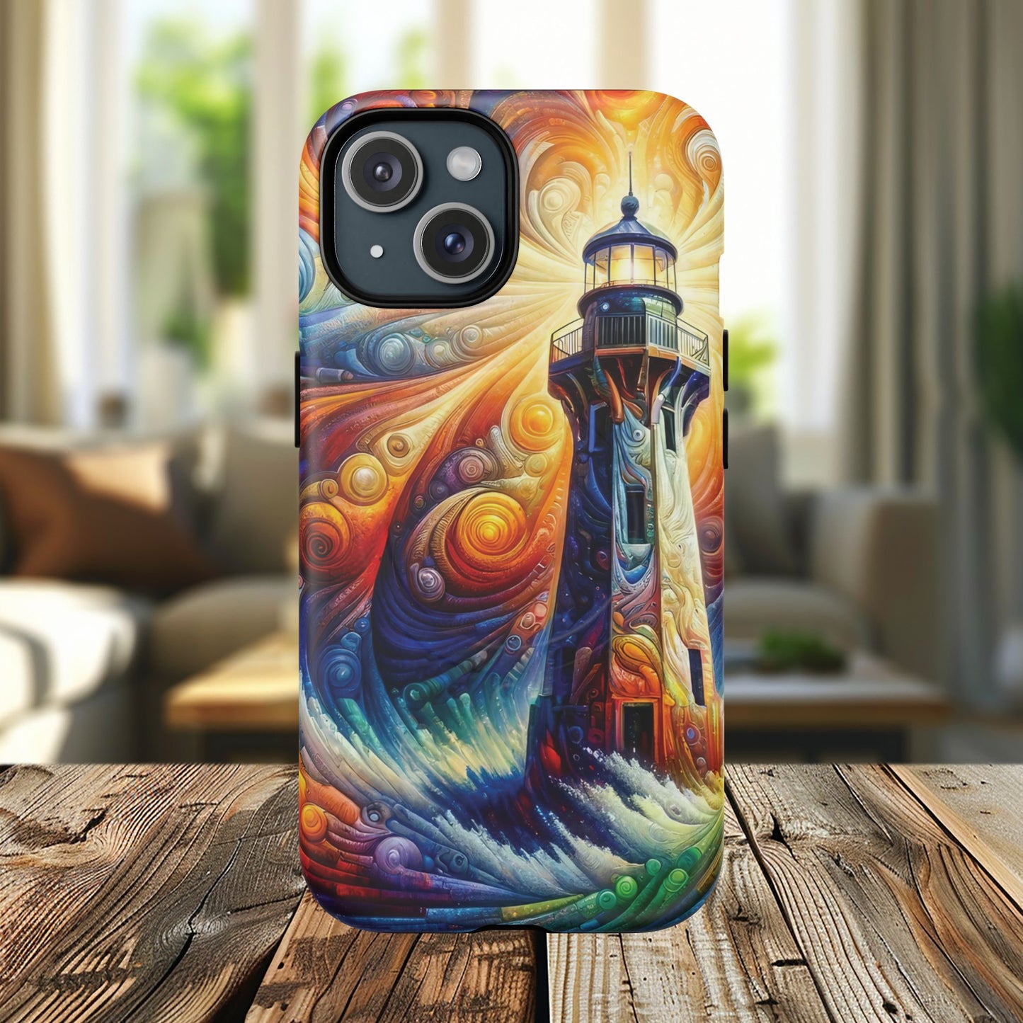 Vibrant Lighthouse Magnetic iPhone Case, Durable Protection for Everyday Adventure, Gift for Nature Lovers, Colorful iPhone Cover