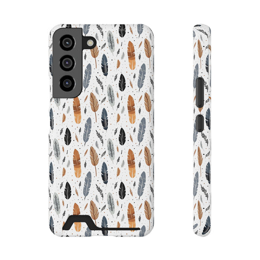 Whispering Feathers iPhone and Samsung Case With Card Holder