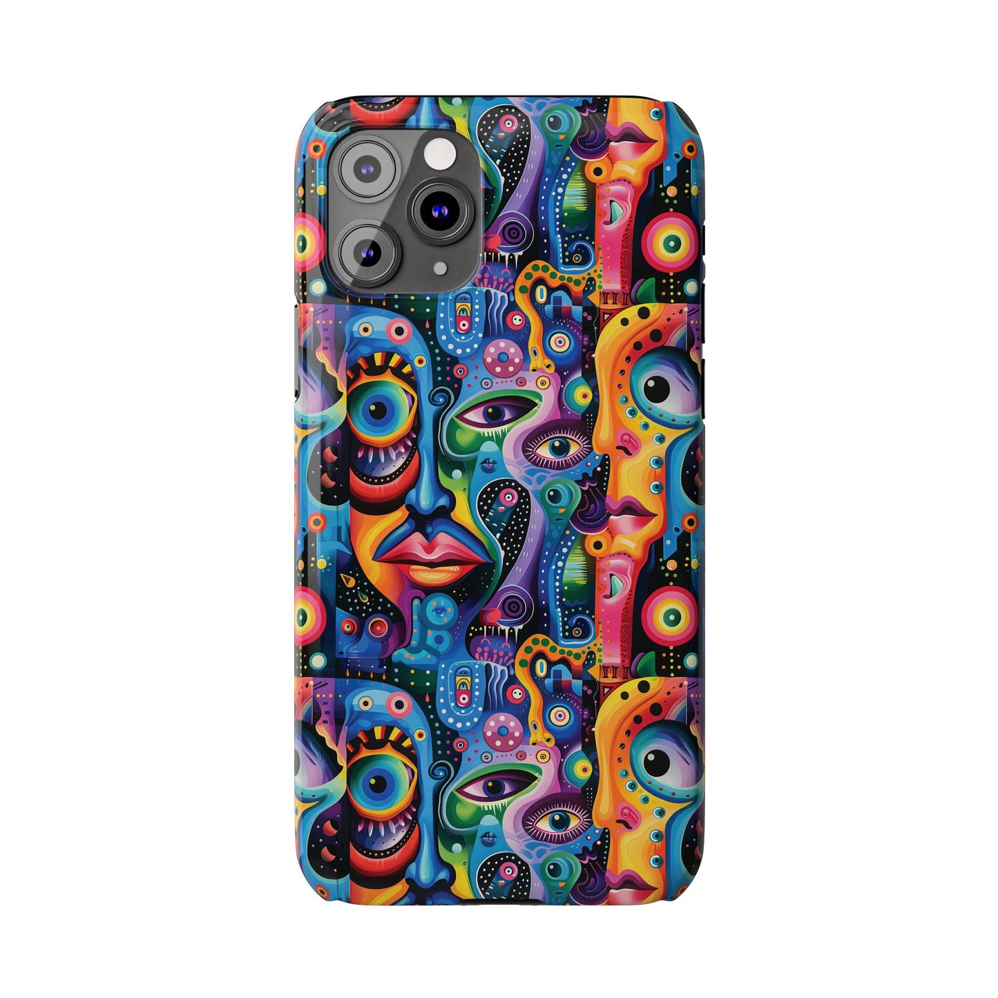 Psychedelic Visions Slim iPhone Case - Vibrant Design for Artistic Souls