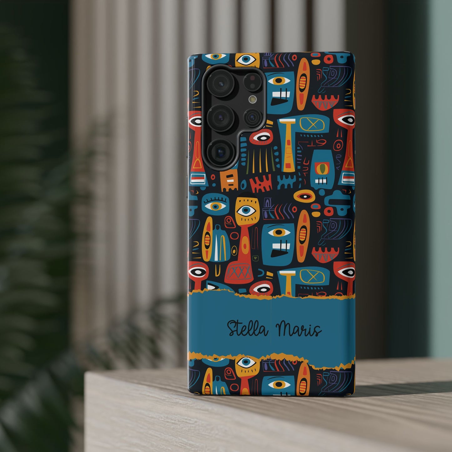 Personalized Colorful Abstract Faces Clear Impact-Resistant Case