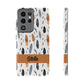 Personalized Whispering Feathers Samsung, Google Pixel and iPhone Case, Custom Name Case.