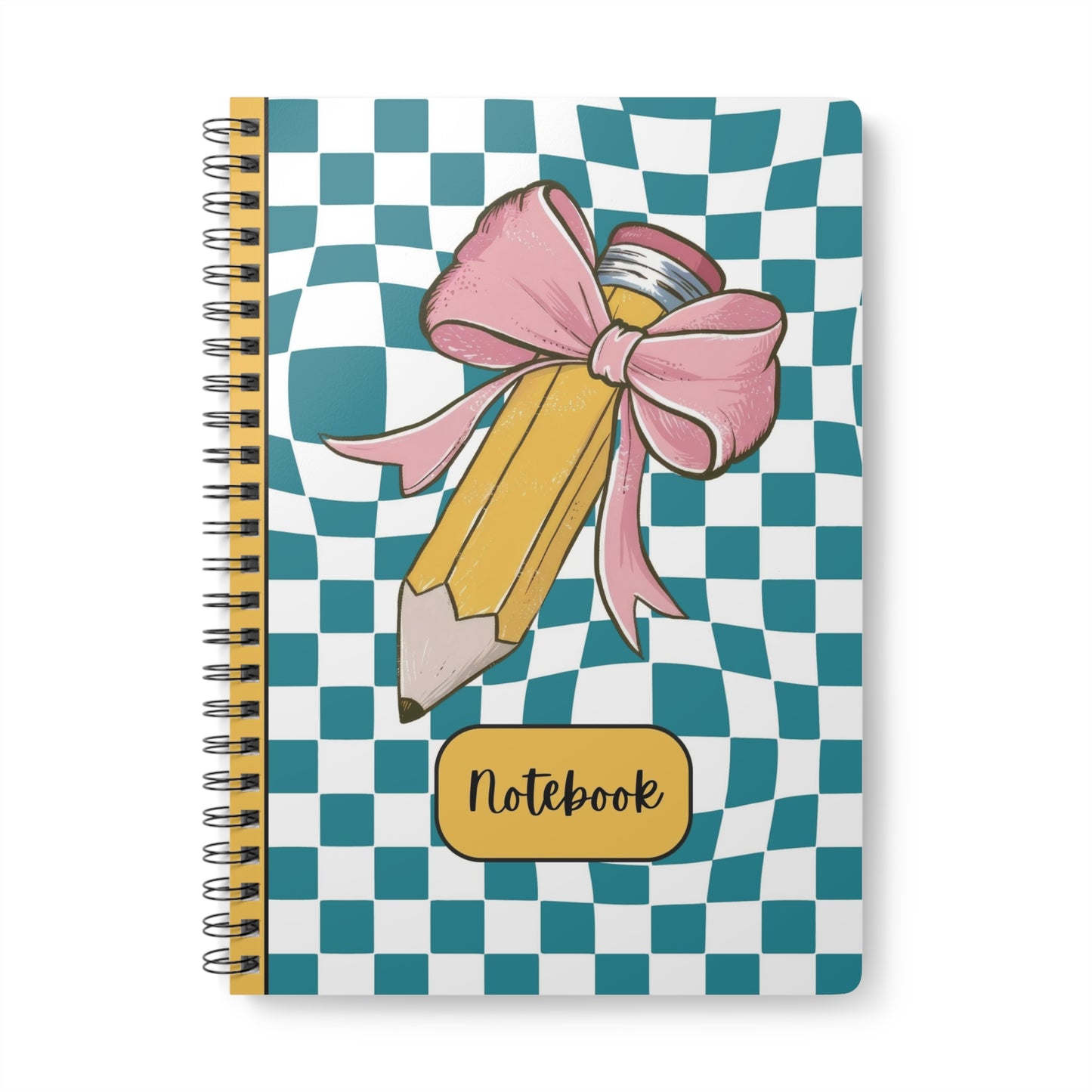 Teal Checkered Charm Softcover Notebook, A5 (PY)