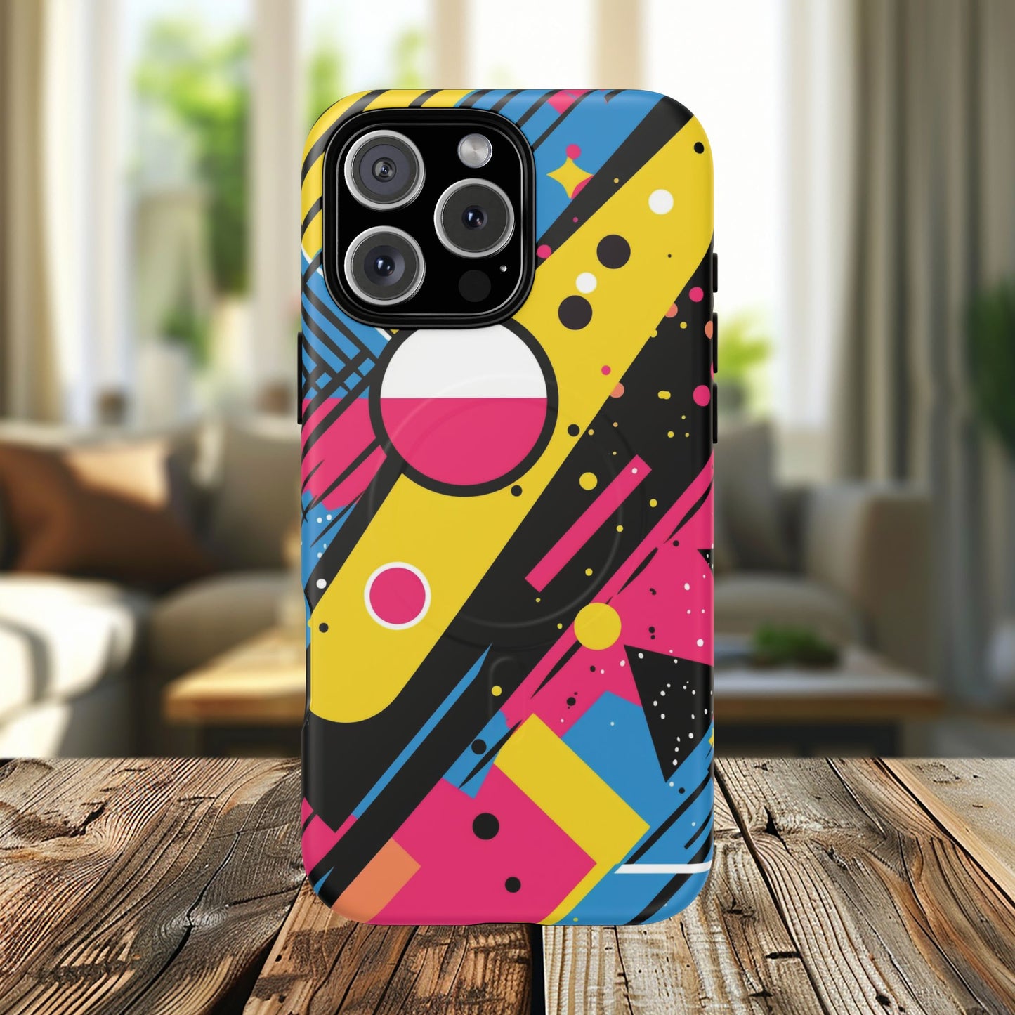 Electric Motion Mix iPhone Cases for Creative Souls | Tough iPhone Magnetic Cases, Stylish Protection, Unique iPhone Accessories, Gift for Art Lovers, Retro Vibes
