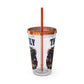 Patriotic Eagle 16oz Tumbler with Straw — "Happy 4th of July" USA Design