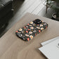 Blossom Elegance: Noir Garden iPhone and Samsung Case With Card Holder