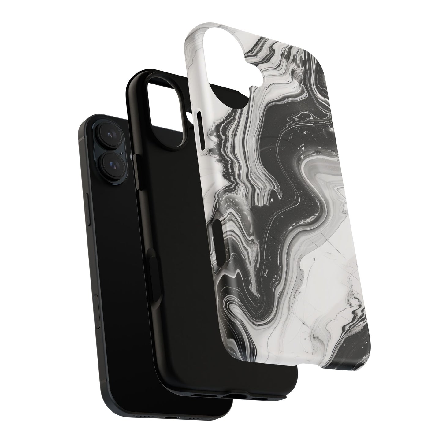 Black Marble Magnetic iPhone Case for Tough Protection, Stylish iPhone Mobile Accessory, Fashionable Gift, Unique Marble iPhone Design, Durable Smartphone Cover