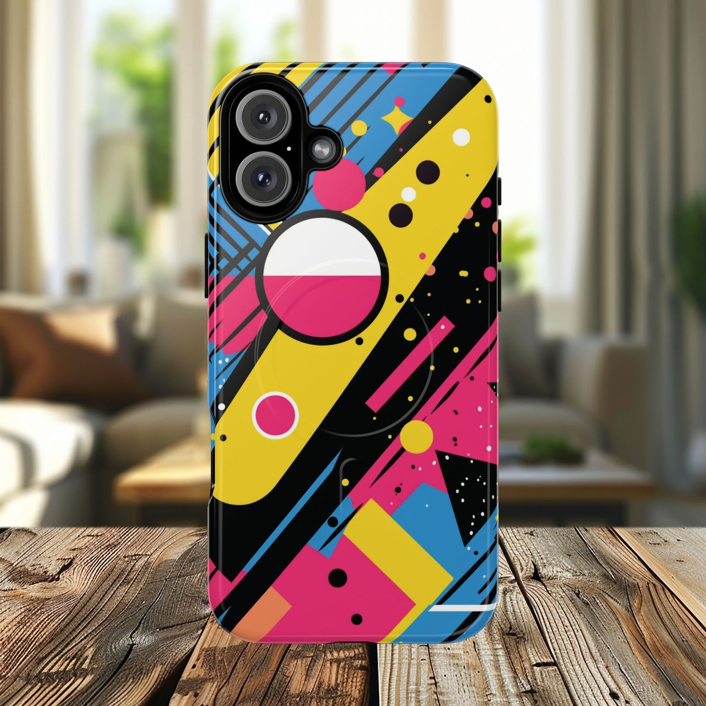 Electric Motion Mix iPhone Cases for Creative Souls | Tough iPhone Magnetic Cases, Stylish Protection, Unique iPhone Accessories, Gift for Art Lovers, Retro Vibes