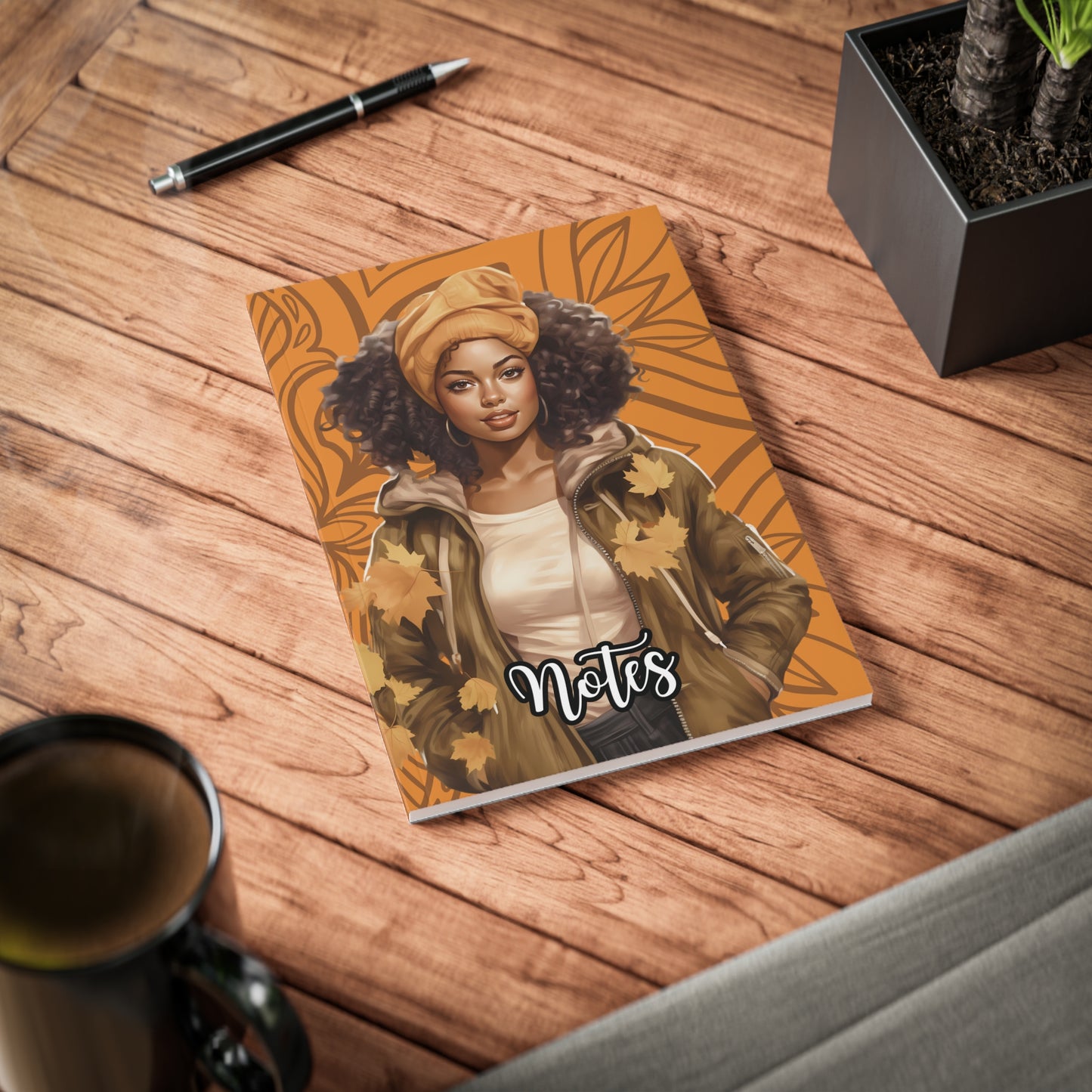 Autumn-Inspired Softcover Notebook, Fall Gift, Stylish Journal, Positive Affirmation Notebook, Laptop Organizer, Back to School