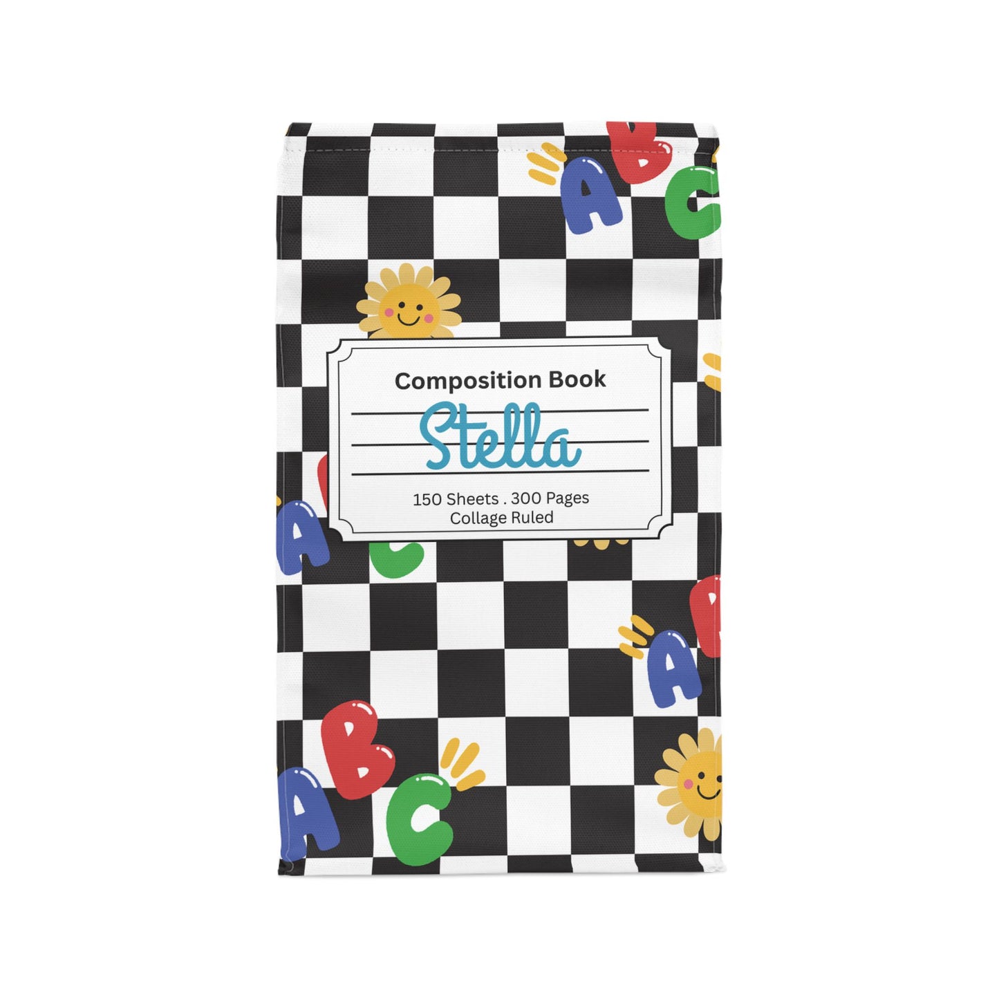 Custom Schoolyard Chic Composition Book Inspired Stylish Polyester Lunch Box for Kids - Perfect for School, Picnics, or Snacks | Personalized ABC Design, Back to School, Family [...]