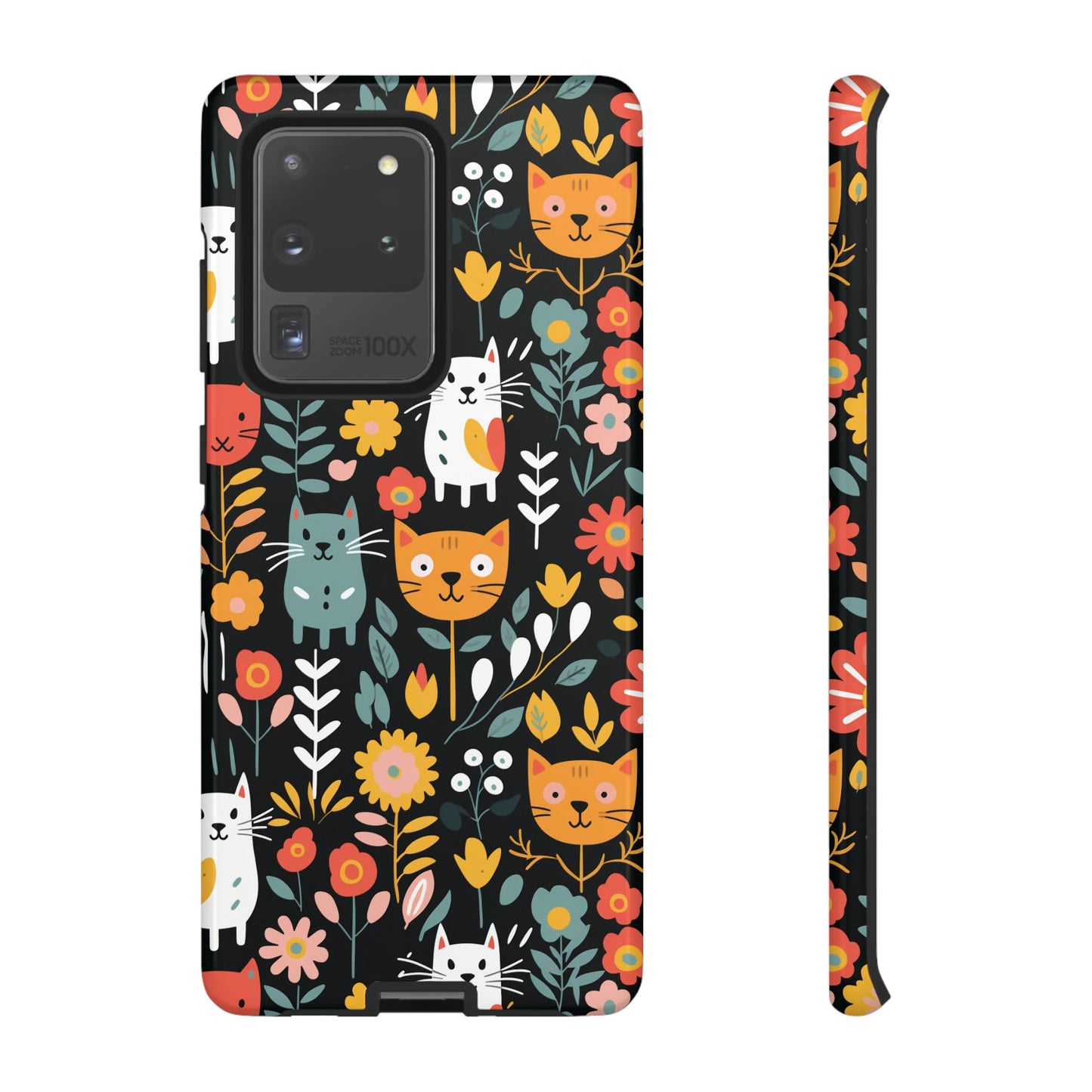 Whimsical Feline Garden iPhone, Samsung or Google Pixel Tough Cases