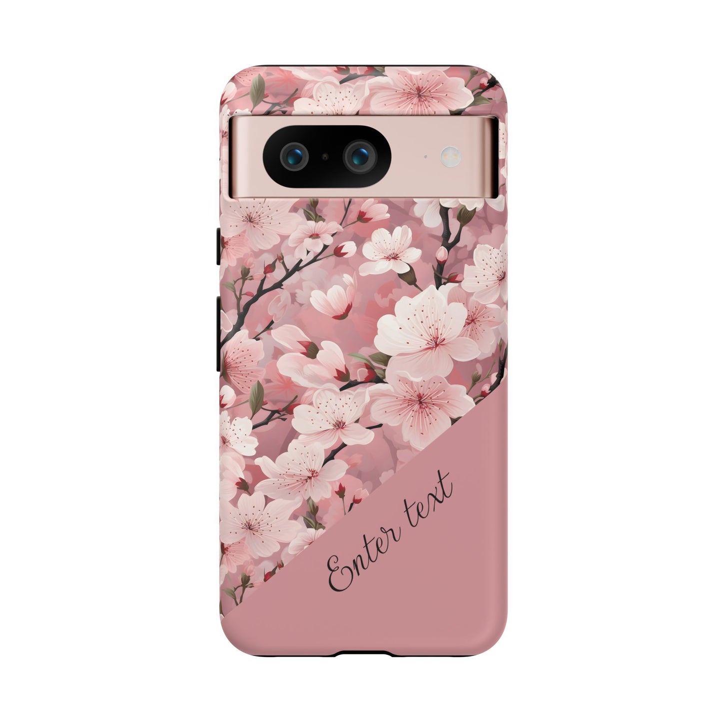 Personalized Cherry Blossom Tough Phone Case — Pink Floral Protective Case for Samsung & Google