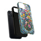 Floral Stained Glass Tough Magnetic Case, Durable Phone Cover, Gift for Nature Lovers, Unique Floral Design, Phone Accessories for All Occasions.