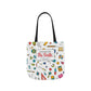 Personalized Classroom Couture Composition Book Inspired Canvas Tote Bag with Colorful Straps, Cute School Bag, Eco-Friendly Tote, Back to School Shopping Bag, Teacher Gift Idea