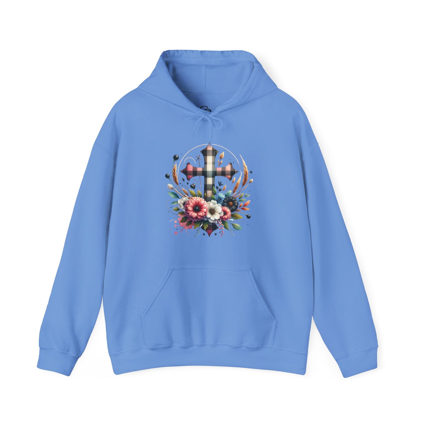 Faith and Floral Cross Unisex Gildan Hoodie Sweatshirt