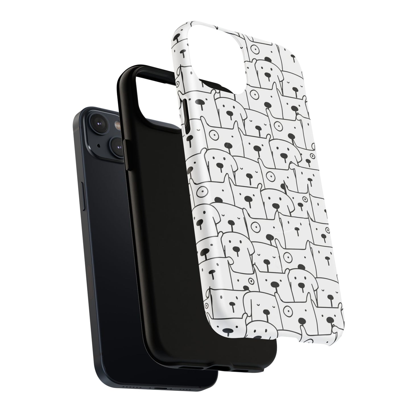 Cute Woof Line-Up iPhone Case, Tough Magnetic Case for Pet Lovers, Stylish Phone Accessory, Gift for Dog Owners, Protective Pet Case