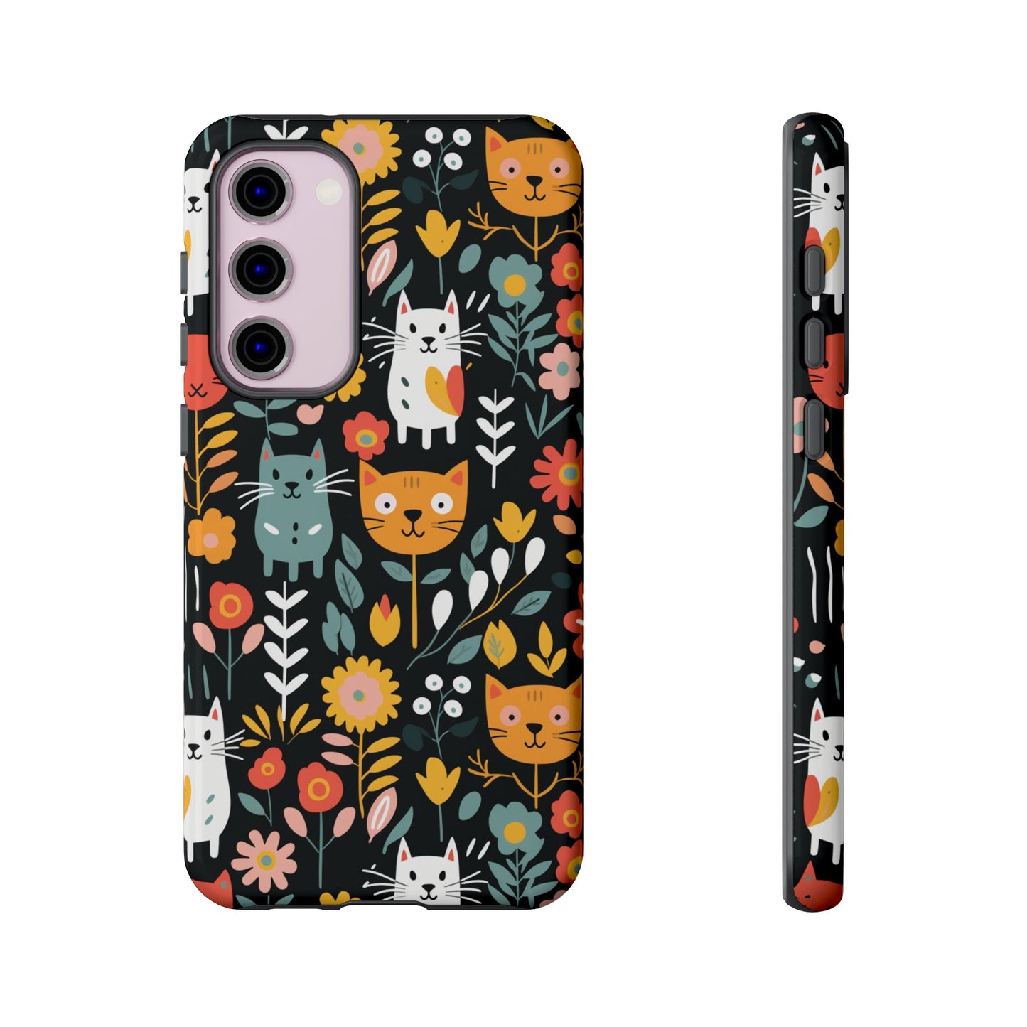 Whimsical Feline Garden iPhone, Samsung or Google Pixel Tough Cases