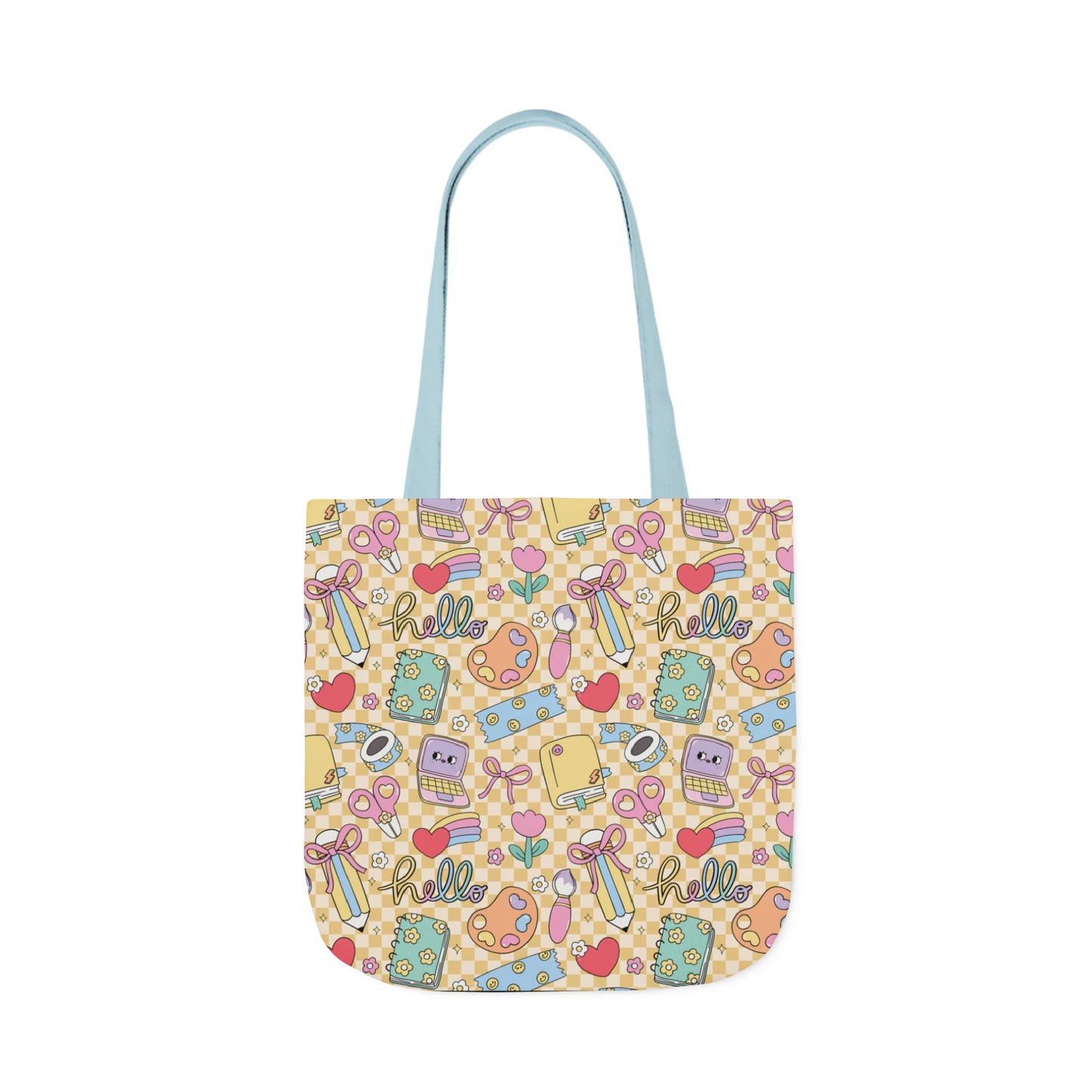 Personalized Doodle Daydream Composition Book Inspired Canvas Tote Bag with Colorful Straps, Cute School Bag, Eco-Friendly Tote, Back to School Shopping Bag, Teacher Gift Idea