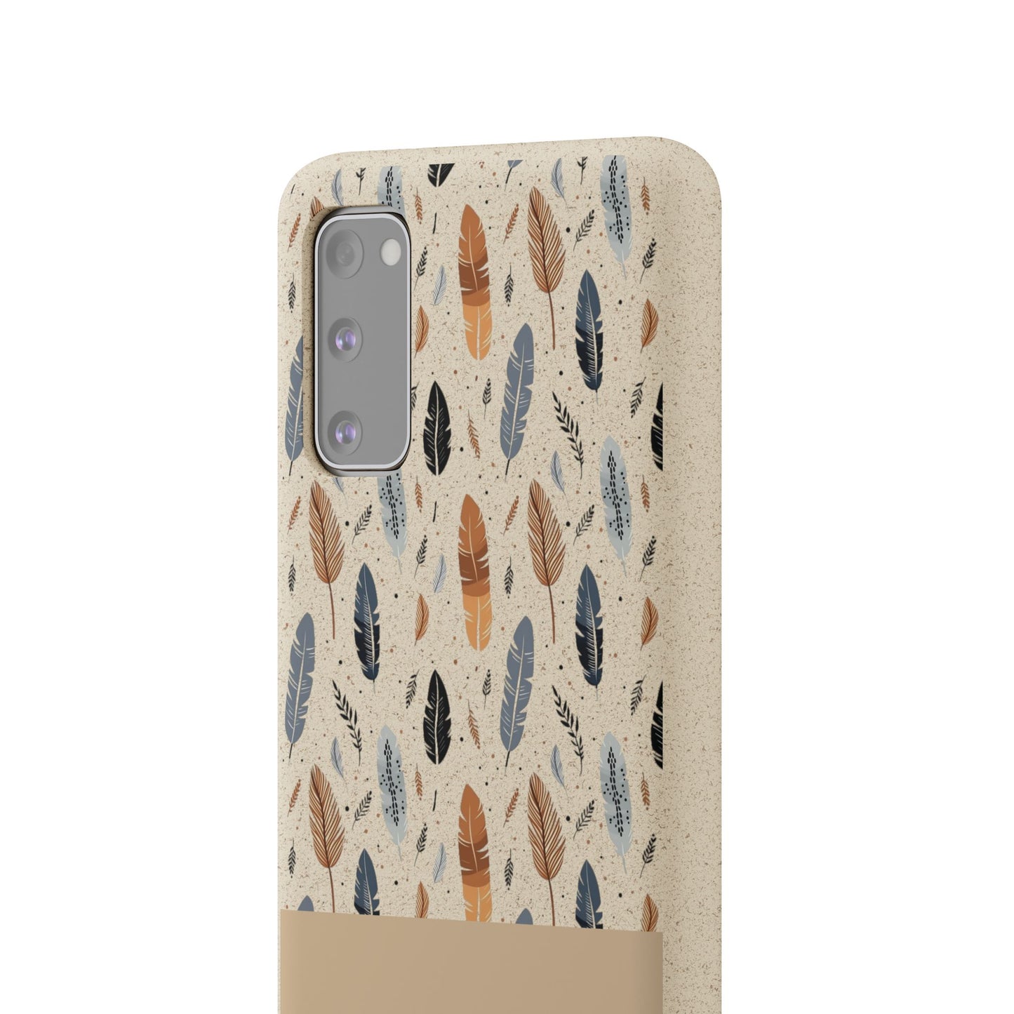 Personalized Whispering Feathers Samsung Biodegradable Case, Custom Name Case.