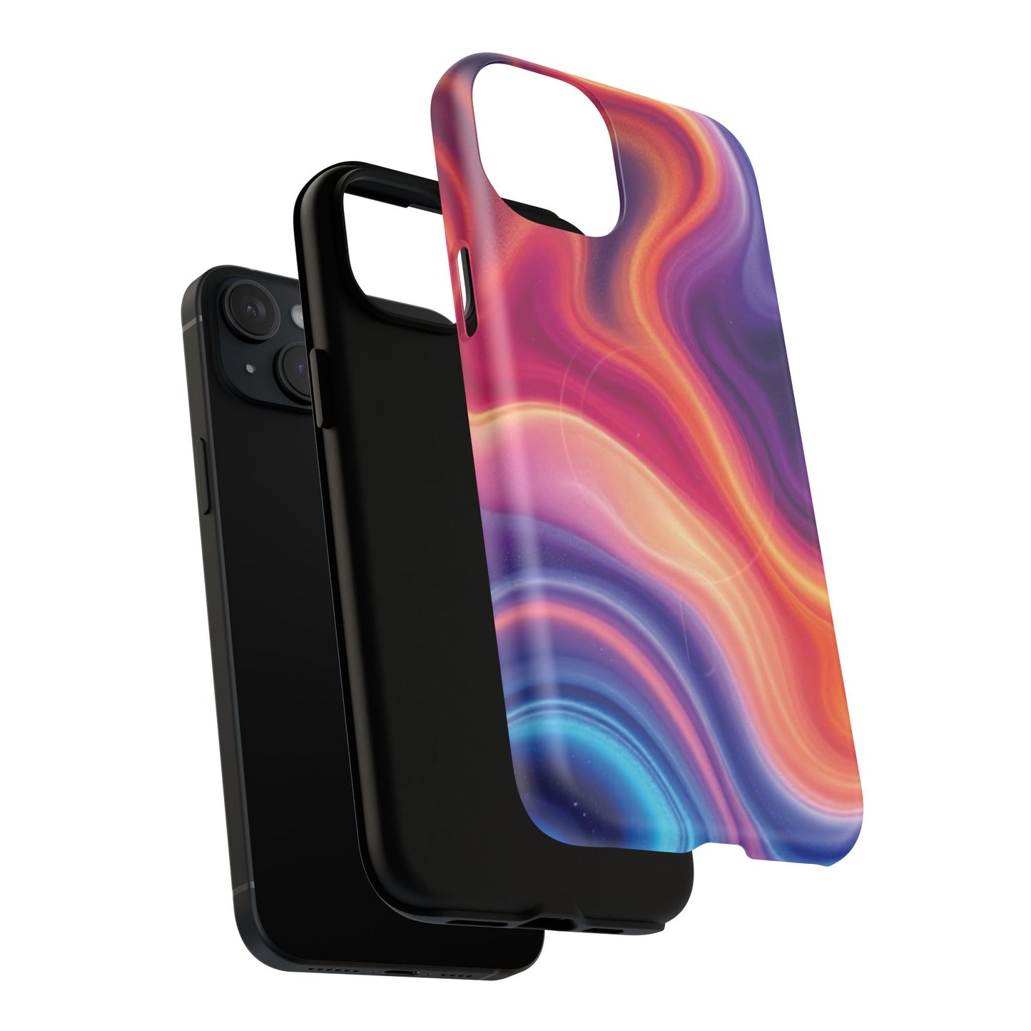 Cosmic Lava Flow Colorful Abstract iPhone Case , Tough Magnetic Protection, Stylish Accessories, Gift for Tech iPhone Lovers, Vibrant Mobile Covers