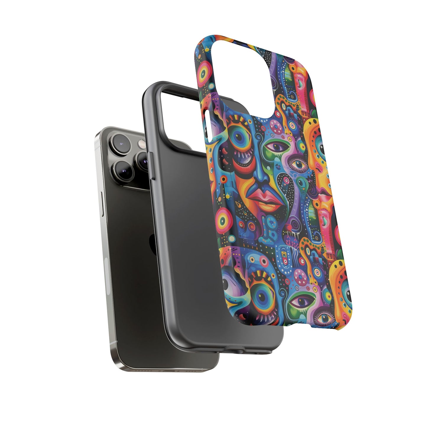 Psychedelic Visions Colorful Art iPhone Case - Tough Cases with Vibrant Abstract Design