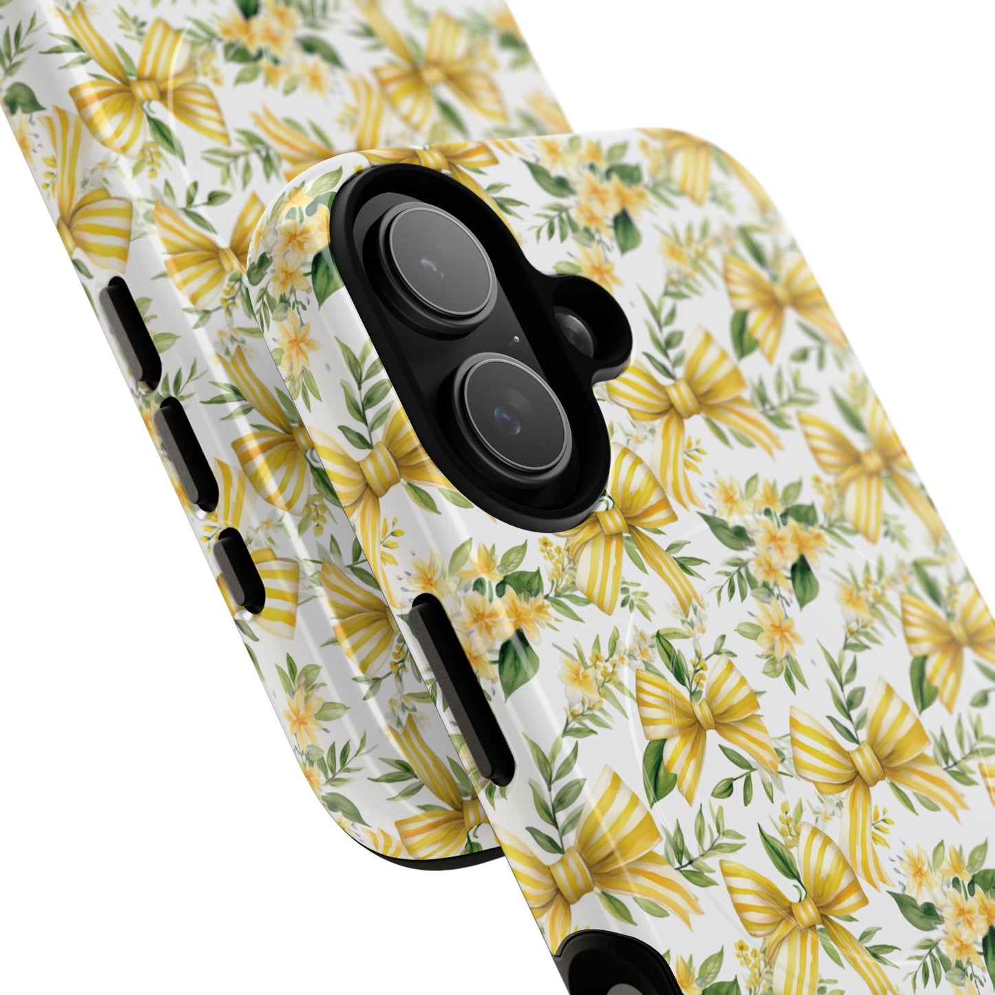 Sunshine Coquette Bows Tough Magnetic iPhone Case, Durable iPhone Cover, Girly Tech Accessory, Nature-Inspired Gift for Her, Spring Decor